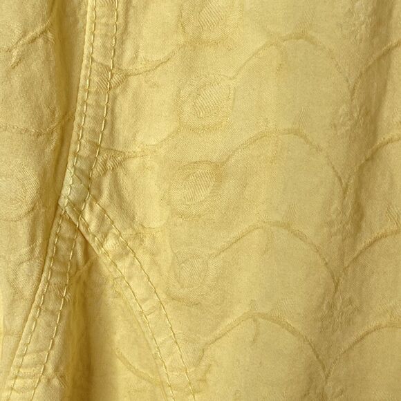 Ezze Wear Vintage Womens Top Butter Yellow Lagonlook Flowy Scallop Textured S/P - Picture 5 of 9